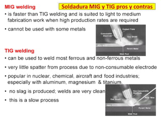 Soldadura MIG y TIG pros y contras
 