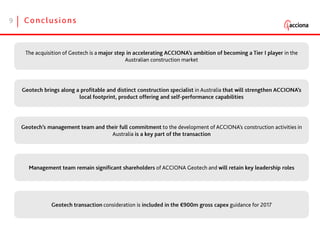 Presentation about ACCIONA and Geotech acquisition