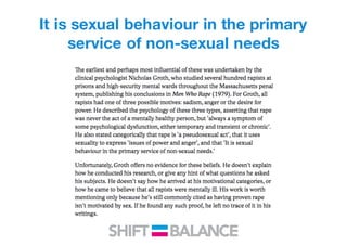 It is sexual behaviour in the primary
service of non-sexual needs
 