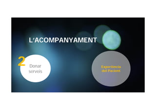 Experiència
del Pacient
Donar
serveis
Donar
serveis
2
L’ACOMPANYAMENT
 