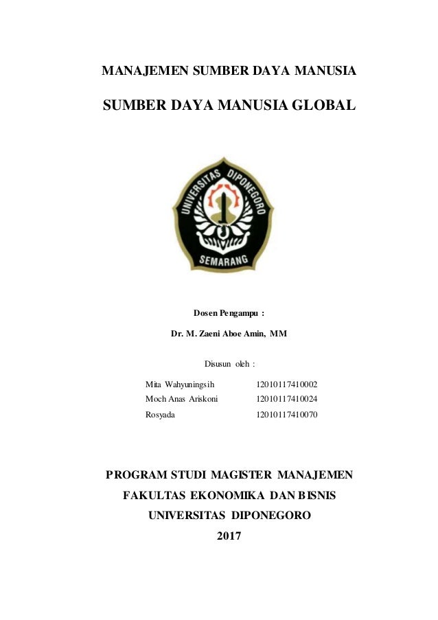 Manajemen Sumber Daya Manusia Global