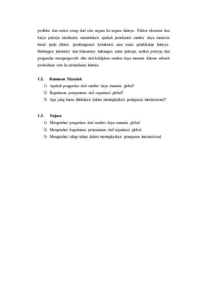 Manajemen Sumber Daya Manusia Global
