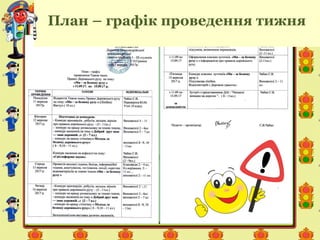 План – графік проведення тижня
 