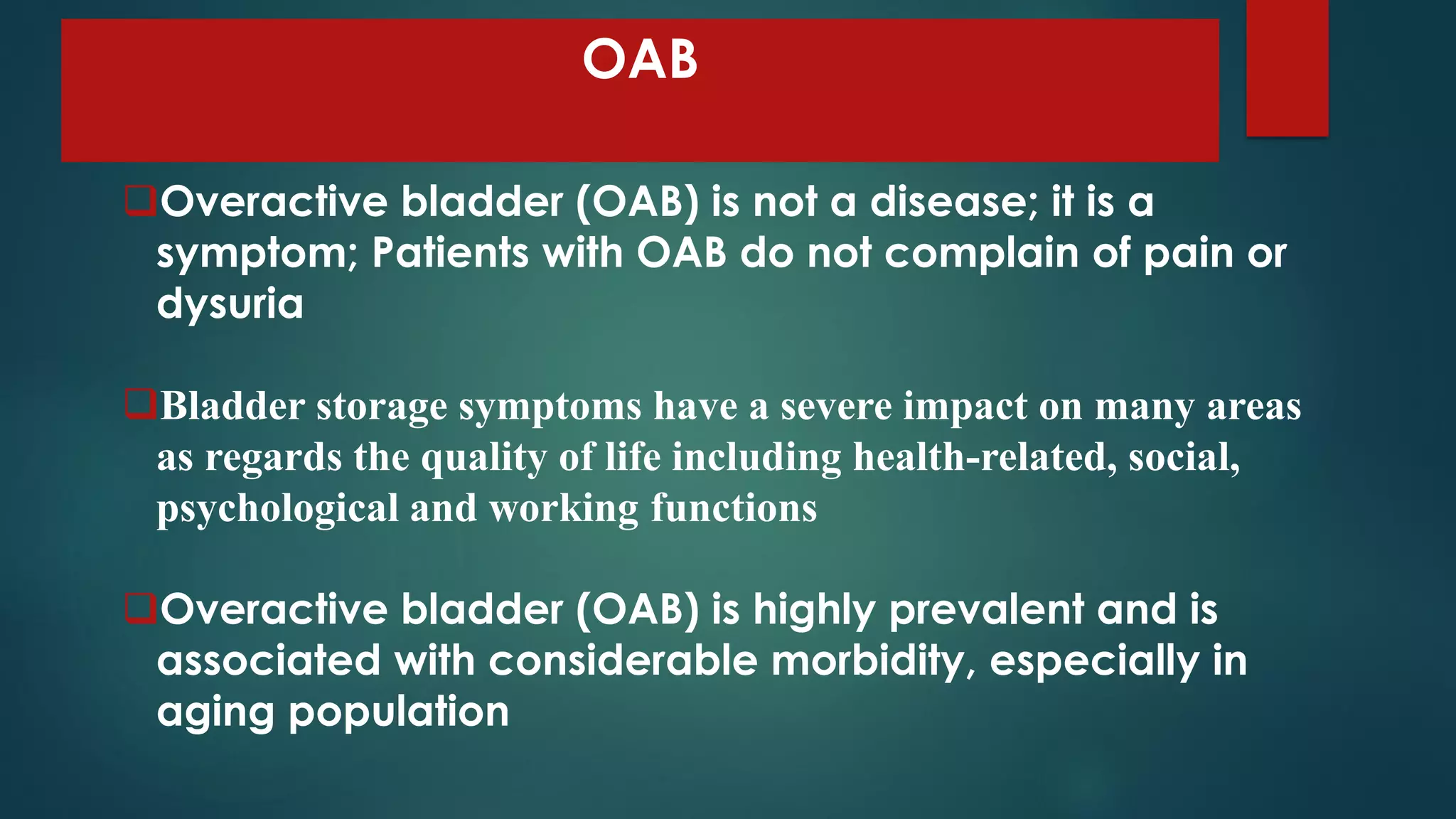 All you need to know about Overactive Bladder Disease | PPT