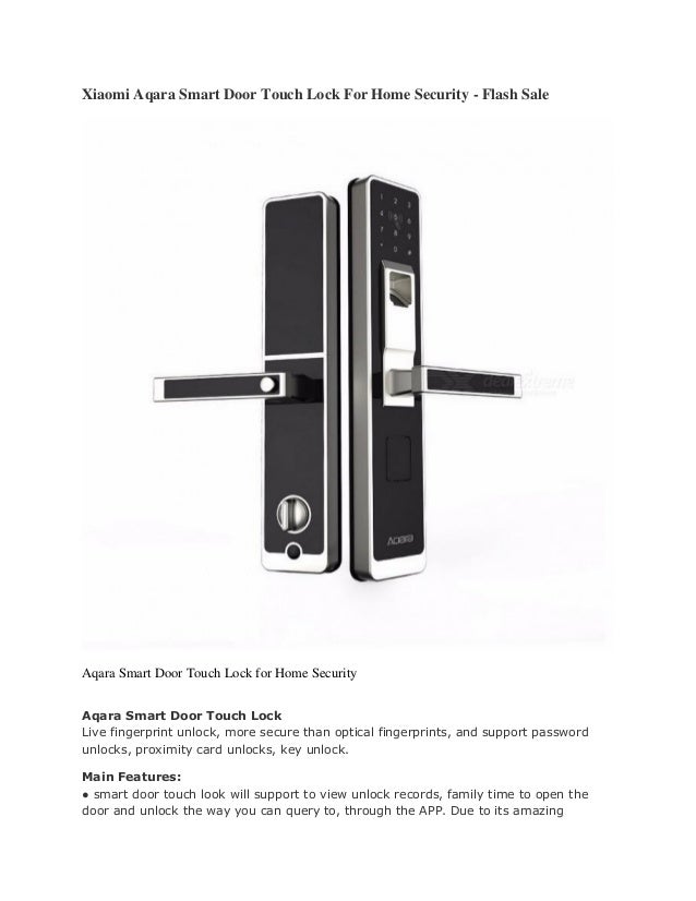 Xiaomi Aqara Smart Door Touch Lock For Home Security Db House