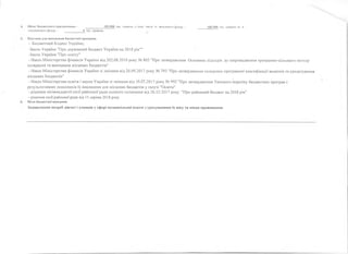 О бсяг бюджетного призначення - _____________189,900 тис, гривень, у тому числі із загального фонду -
спеціального фонду - _____________0_тис. гривень.
189,900 тис. гривень та зі
Підстави для виконання бюджетно? програми
- Бюджетний Кодекс України;
-Закон України "Про державний бюджет України на 2018 рік""
-Закон України "Про освіту"
- Наказ Міністерства фінансів України від 202.08.2010 року № 805 "Про затвердження Основних підходів до запровадження програмно-цільового методу
складання та виконання місцевих бюджетів"
- Наказ Міністерства фінансів України зі змінами від 20.09.2017 року № 793 "Про затвердження складових програмної класифікації видатків та кредитування
місцевих бюджетів"
- Наказ Міністерства освіти і науки України зі змінами від 10.07.2017 року № 992 "Про затвердження Типового переліку бюджетних програм і
результативних показників їх виконання для місцевих бюджетів у галузі "Освіта"
- рішення вісімнадцятої сесії районної ради сьомого скликання від 26.12.2017 року "Про районний бюджет на 2018 рік"
- рішення сесії районної ради від 15 серпня 2018 року
Мета бюджетної програми
Задоволення потреб дівчат і хлопців у сфері позашкільної освіти з урахуванням їх віку та місця проживання
 