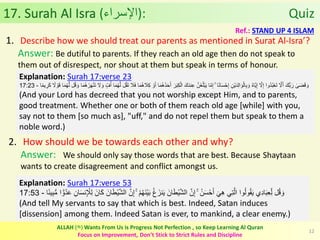 Al Quran (Chapter 17): Surah Al Isra [The Night Journey], Surah Bani ...