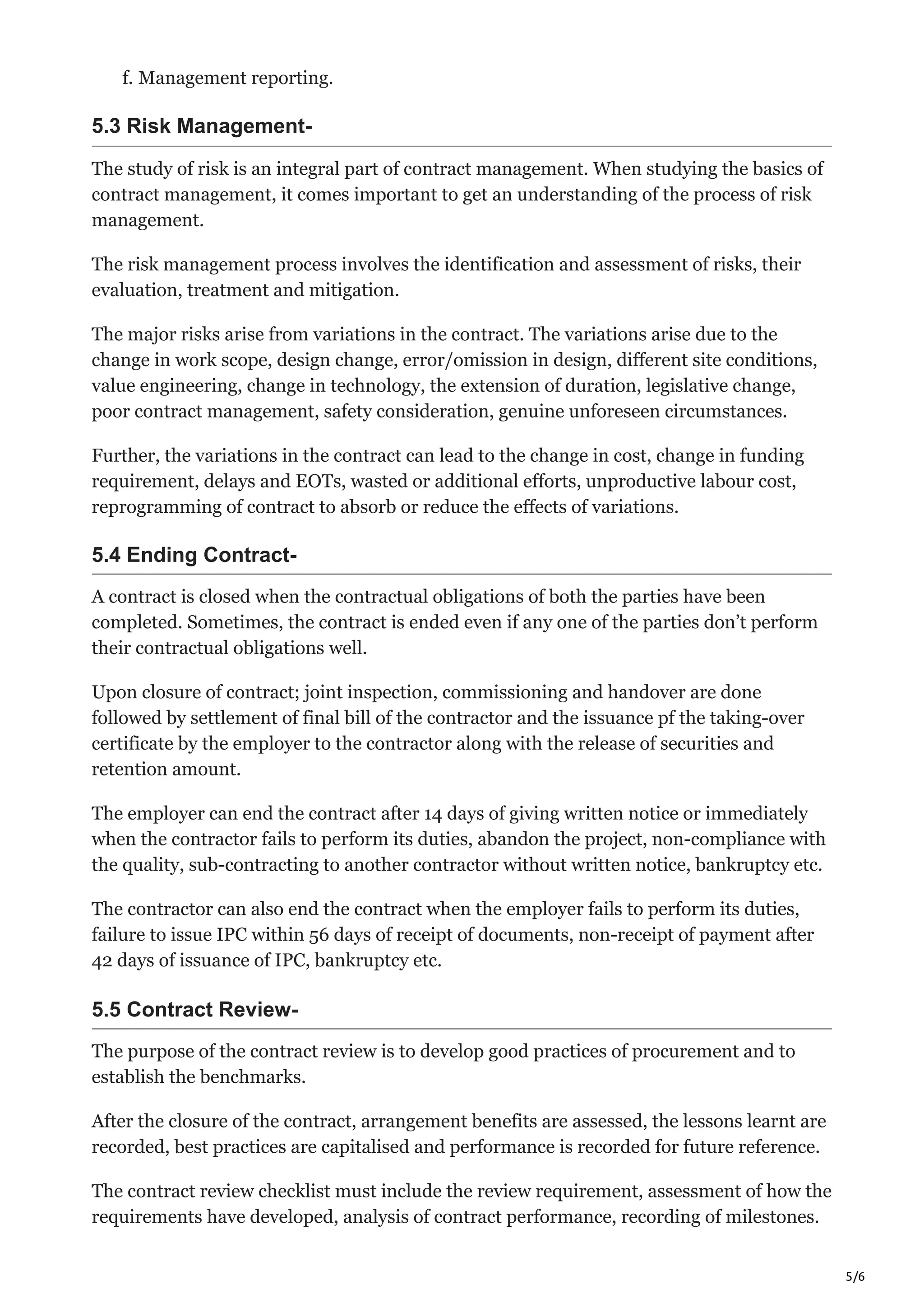 Basics of Contract Management | PDF