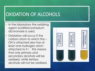 Oxidation Test Alchols Organic chemistry powerpoint for A lecels | PPTX