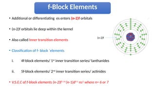 Introduction to f-block elements and general properties | PPTX