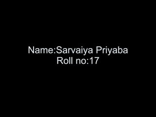 Name:Sarvaiya Priyaba Roll no:17 