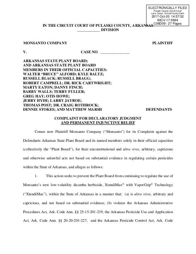17 5964 complaint petition for declaratory judgment form missouri