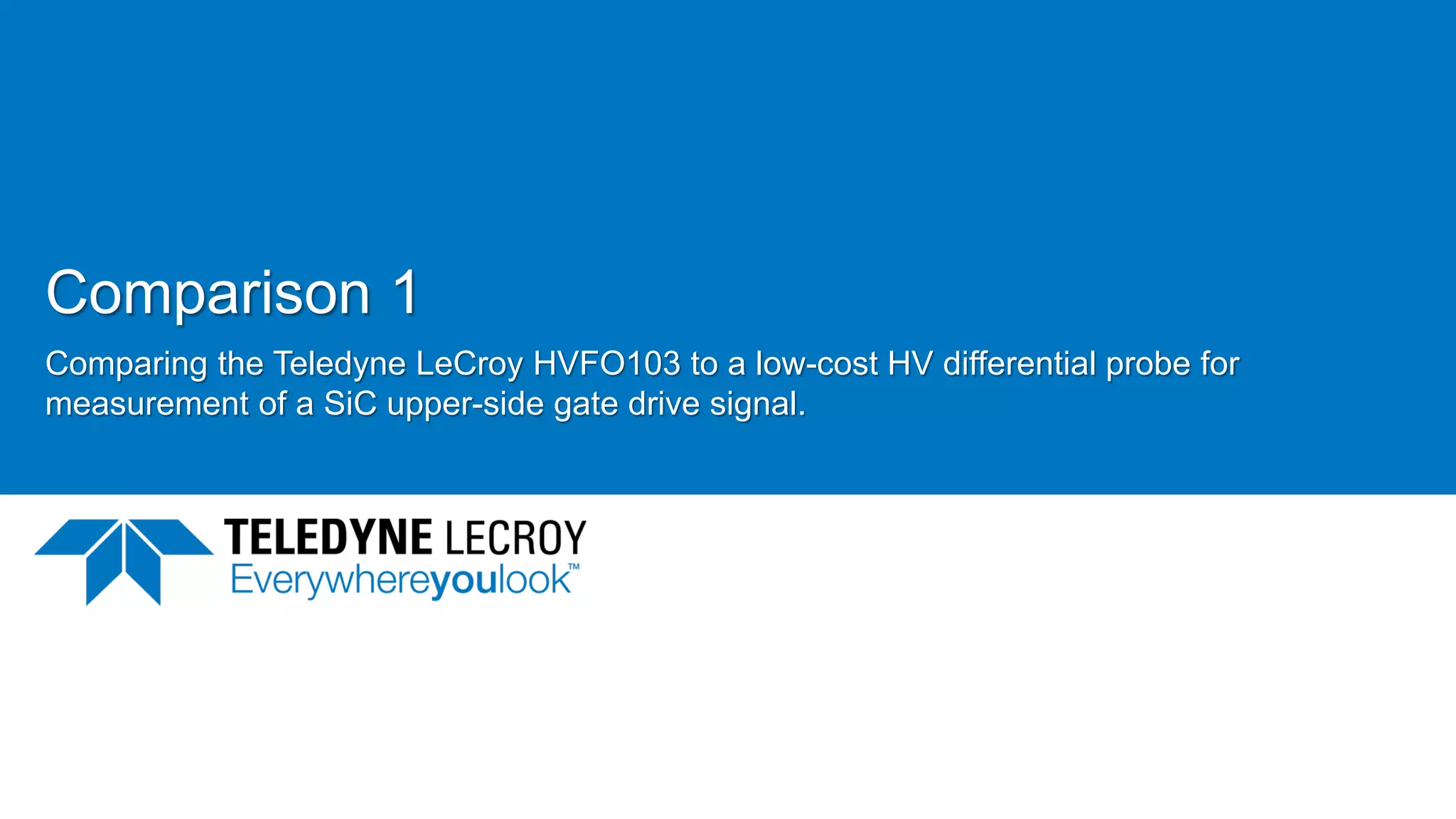 Comparison 1
Comparing the Teledyne LeCroy HVFO103 to a low-cost HV differential probe for
measurement of a SiC upper-side gate drive signal.
June 21, 2017 36
 