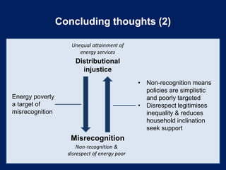 “Some people are really poor and some of them are lazy”: the role of (mis)recognition in the experience and reproduction of energy poverty
