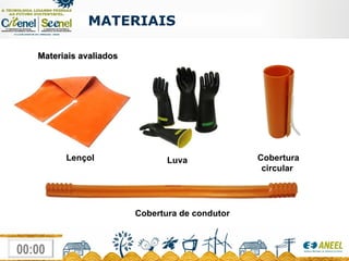 Materiais avaliados   MATERIAIS  Lençol Cobertura circular   Cobertura de condutor Luva 