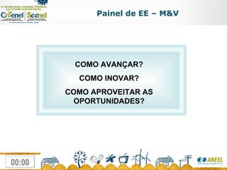 COMO AVANÇAR? COMO INOVAR? COMO APROVEITAR AS OPORTUNIDADES? Painel de EE – M&V   