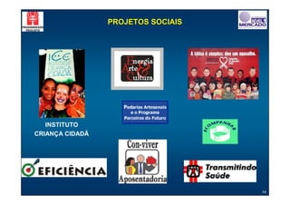 PROJETOS SOCIAIS




   INSTITUTO
CRIANÇA CIDADÃ




                                    14
 