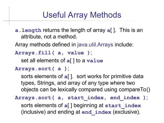 17-Arrays en java presentación documento | PPT