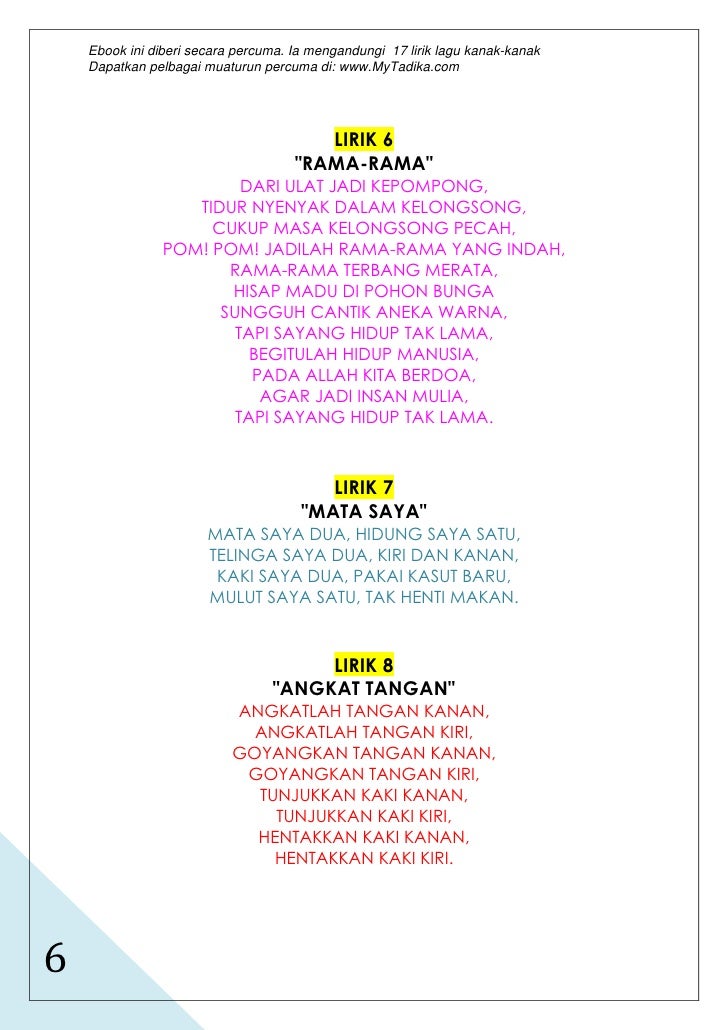 Lagu Kanak Kanak Melayu Malaysia - chrisrxv