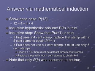 Stamp Problem Induction 17-mathematical-induction.ppt