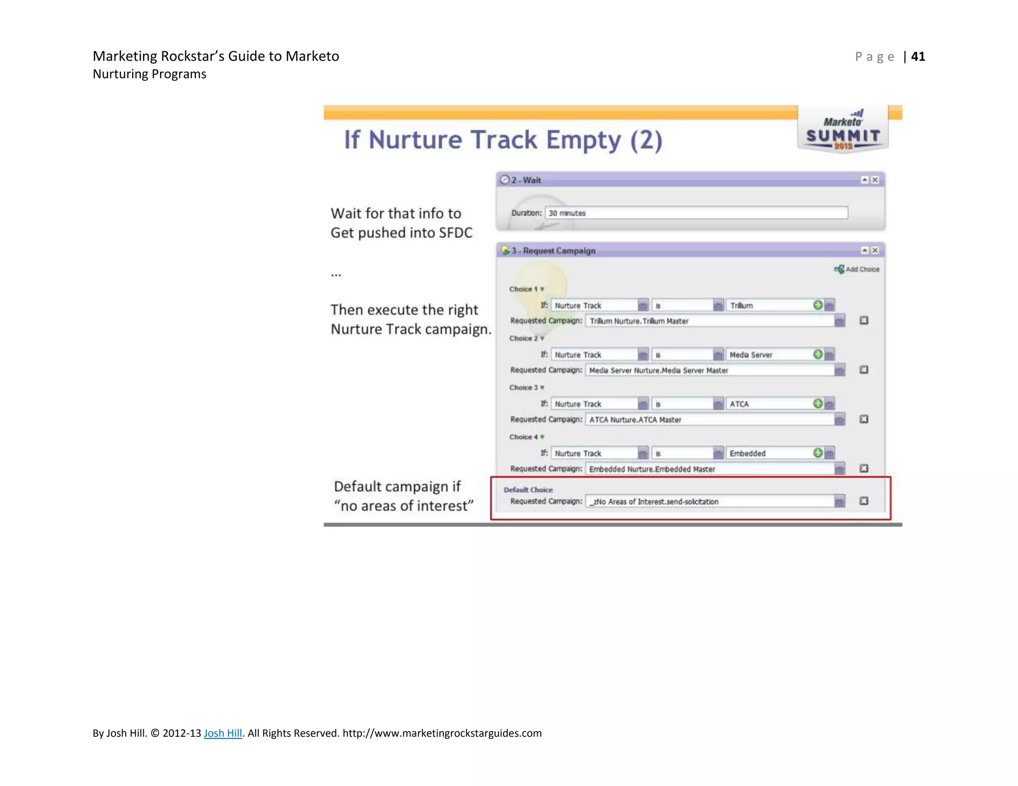 Marketing Rockstar’s Guide to Marketo
Nurturing Programs

By Josh Hill. © 2012-13 Josh Hill. All Rights Reserved. http://www.marketingrockstarguides.com

P a g e | 41

 