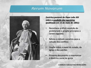 A IGREJA O SÉCULO DAS REVOLUÇÕES