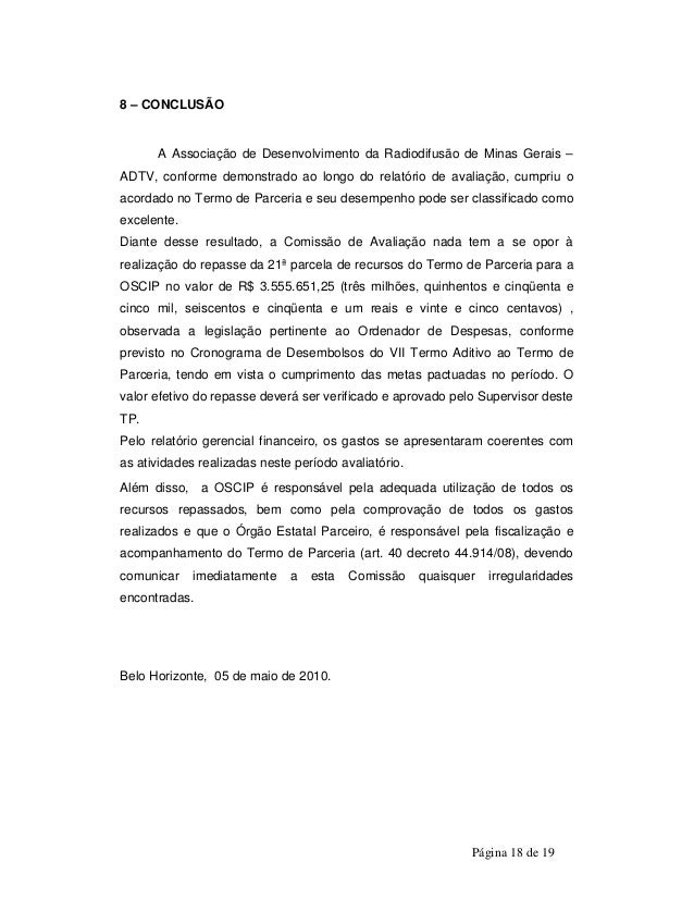 Relatorio de avaliacao institucional