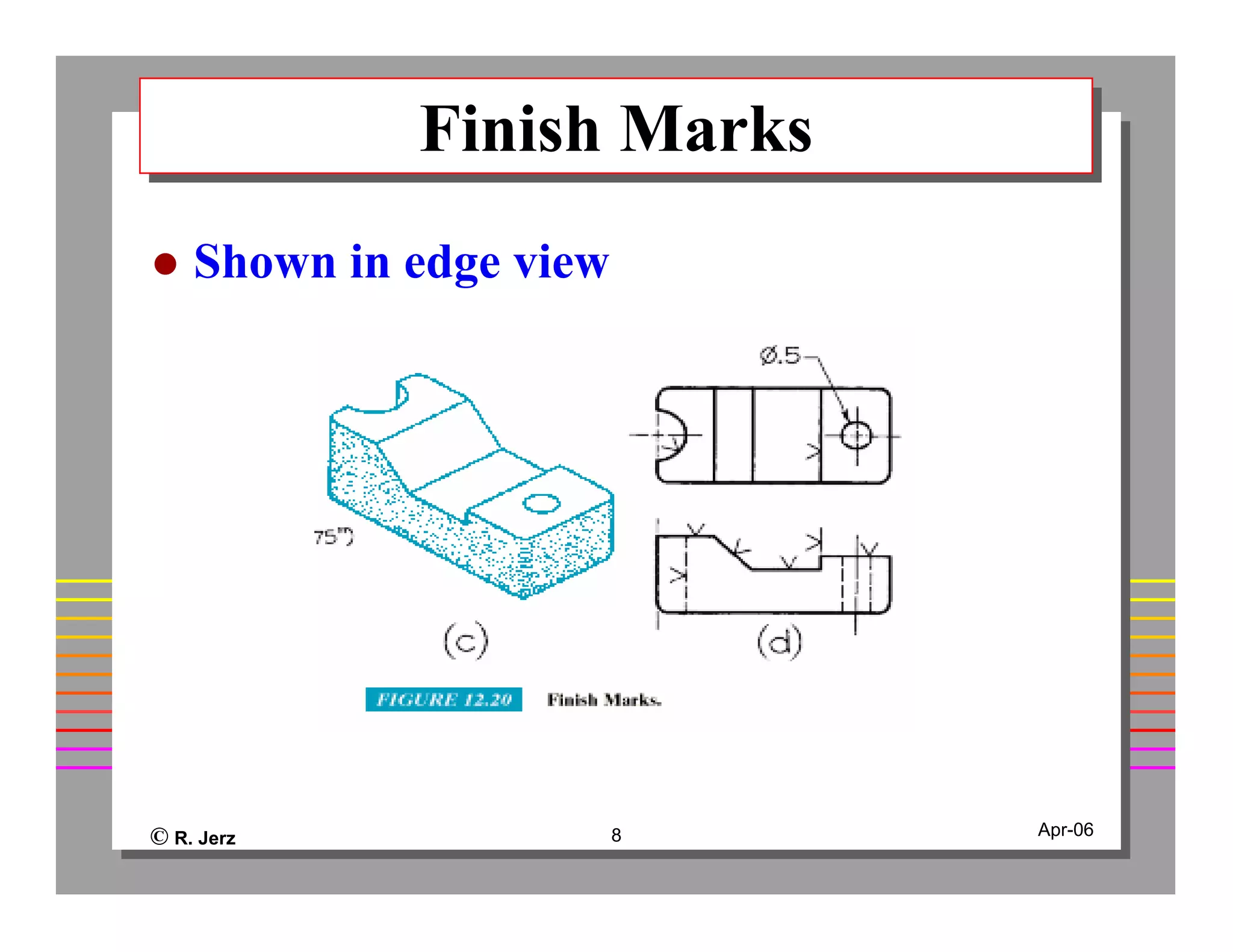 © R. Jerz 8 Apr-06
Finish MarksFinish Marks
Shown in edge view
