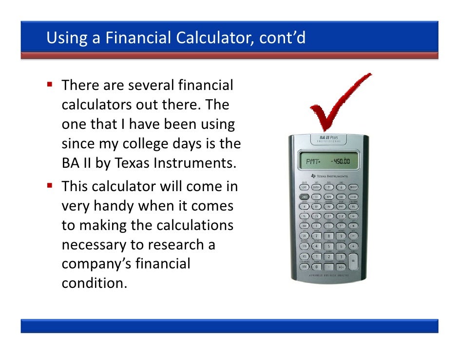 Using A FInancial Calculator