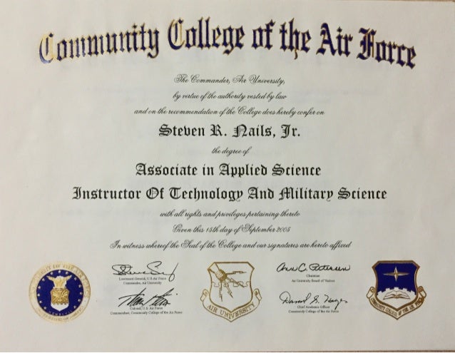 ccaf instructor of technology and military science
