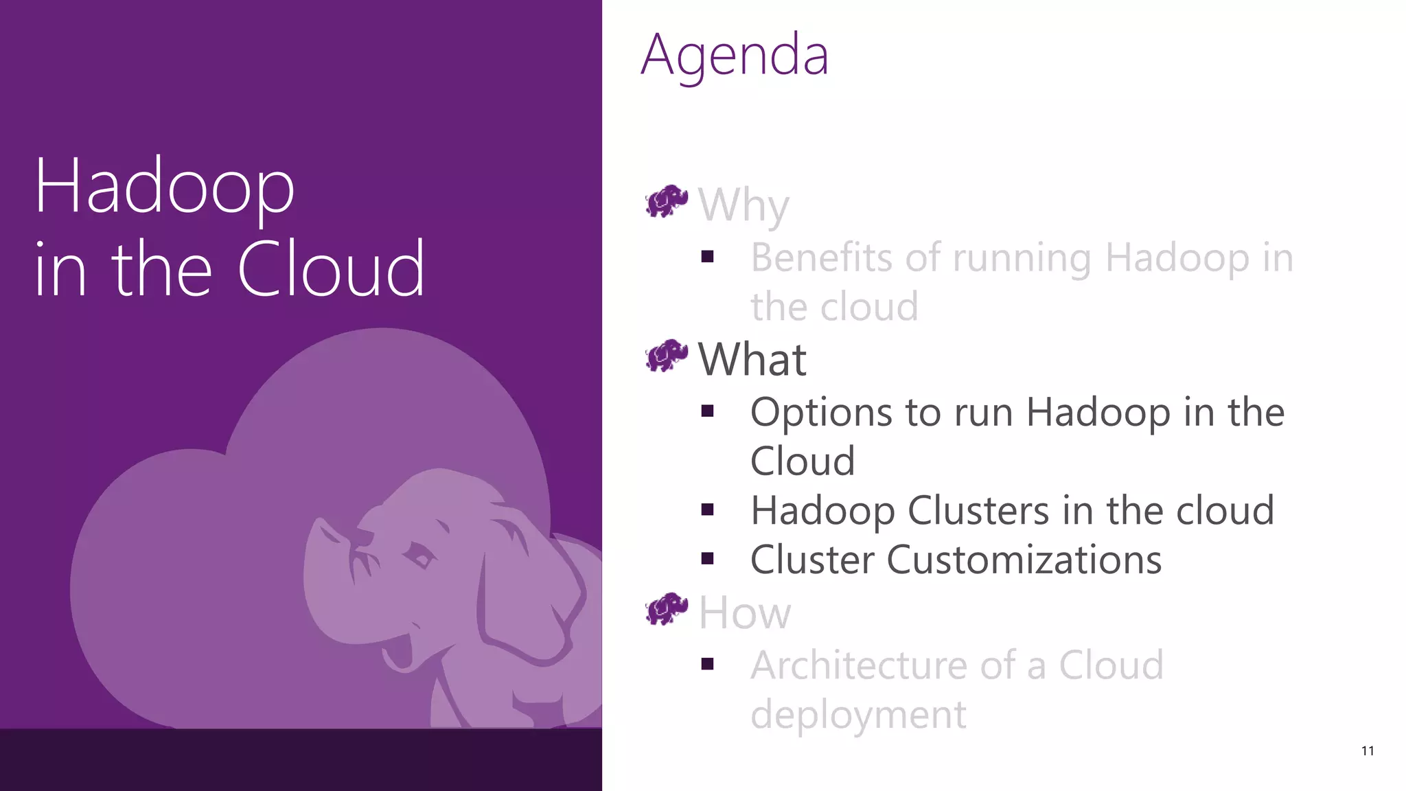 Hadoop
in the Cloud
11
 