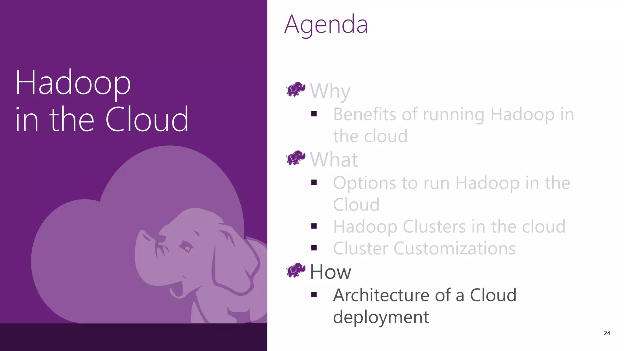 Hadoop
in the Cloud
24
 