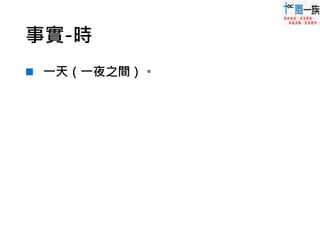 事實-時
 一天（一夜之間）。
 
