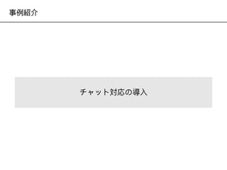 事例紹介
チャット対応の導⼊入
 