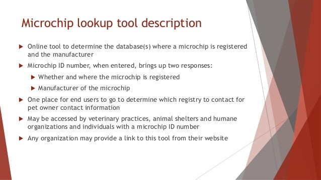 Katherine Wessels Aaha Model A Microchip Search Tool