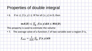 Properties of double integral
 