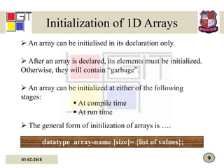 Concepts of Arrays | PPT