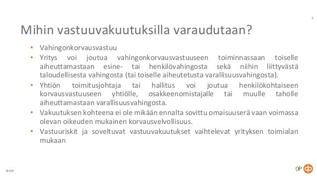 Vastuuvakuutus op Vastuuvakuutus op