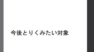 今後とりくみたい対象
 