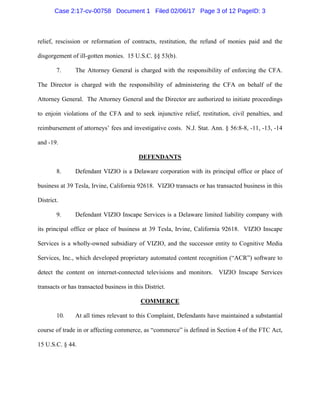 relief, rescission or reformation of contracts, restitution, the refund of monies paid and the
disgorgement of ill-gotten ...