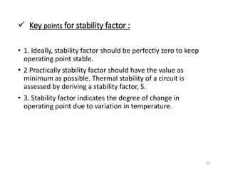 Stability Factor Definition BJT & ITS BIASING | PPTX
