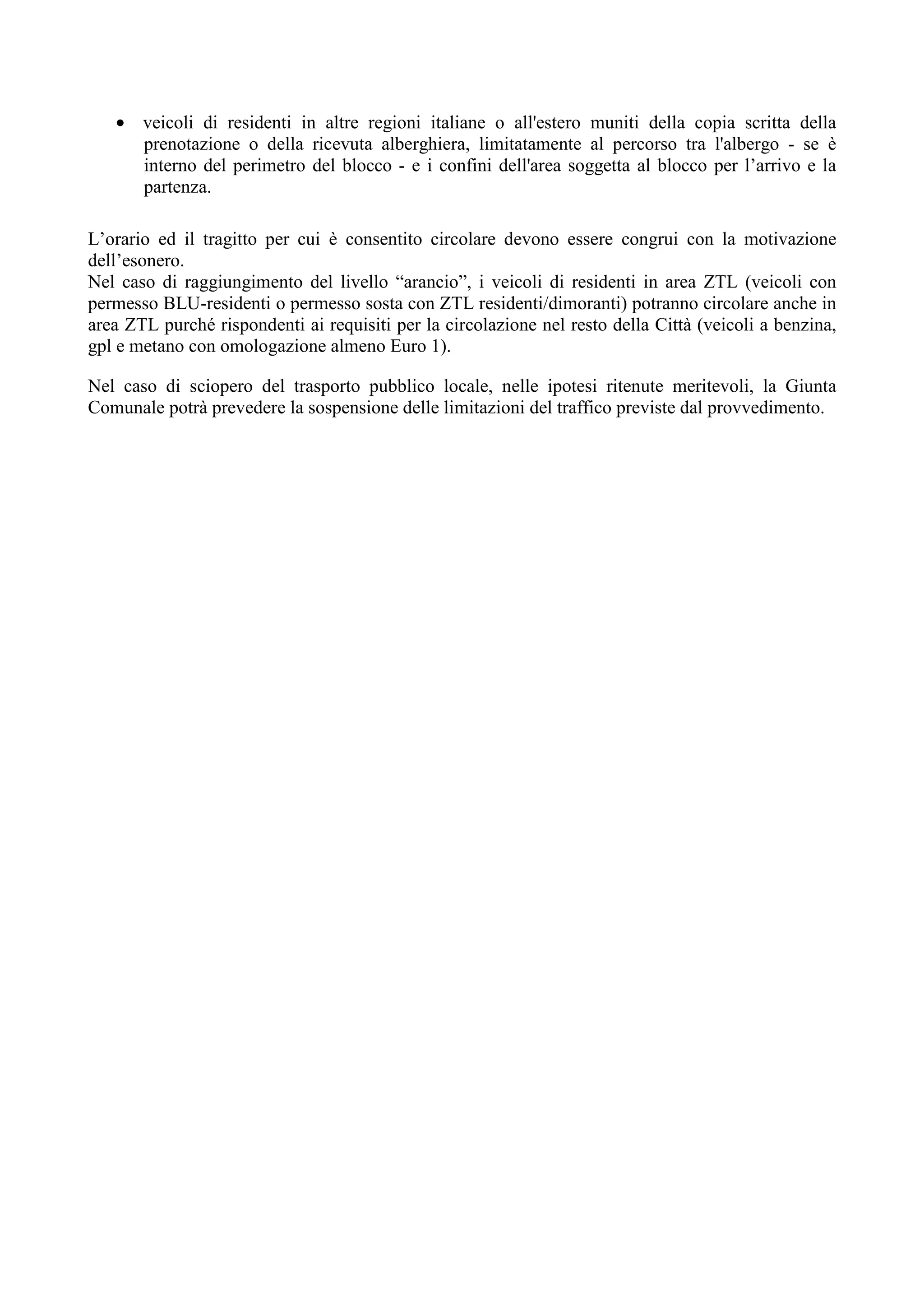 blocco traffico torino oggi orario