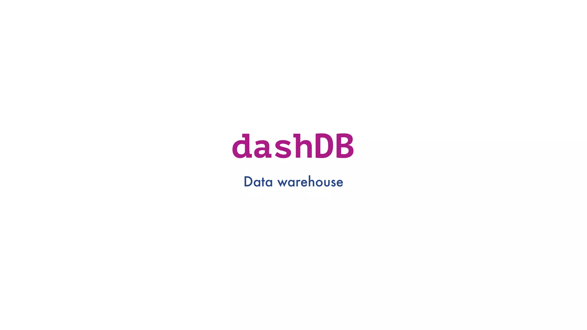 dashDB Data warehouse 