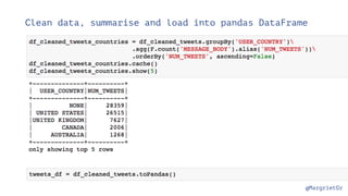 @MargrietGr
Clean data, summarise and load into pandas DataFrame
 