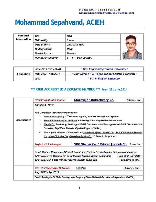 Cv M Sepahvand 25 Nov 2014 With Table