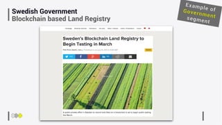 Swedish Government
Blockchain based Land Registry
 