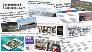 Blockchain &
Logistics / SCM
 