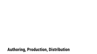 Authoring, Production, Distribution
 