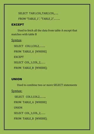 Cheat sheet SQL commands with examples and easy understanding | PDF