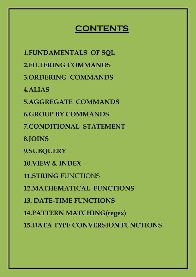 Cheat sheet SQL commands with examples and easy understanding | PDF